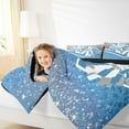 thumbnail image 4 of jejeloiu Gymnastic Sports Bedding Comforter Set,Chic Glitter Print Twin Comforter Sets,Blue White Bedding Set For Girls Kids,Ultra Soft Home Decor Reversible,2pcs, 4 of 8
