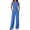 Blue, variant on Women's 2026 Cotton Gauze Linen 2 Piece Set Sleeveless Crop Tank Top and Wide Leg Pants Casual Summer Outfit Pink 2XL
