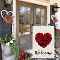 thumbnail image 4 of Valentines Day Rose Heart Garden Flag 12×18 Inch Double Sided for Outside Burlap Red Wedding Anniversary Welcome Holiday Yard Decoration, 4 of 6