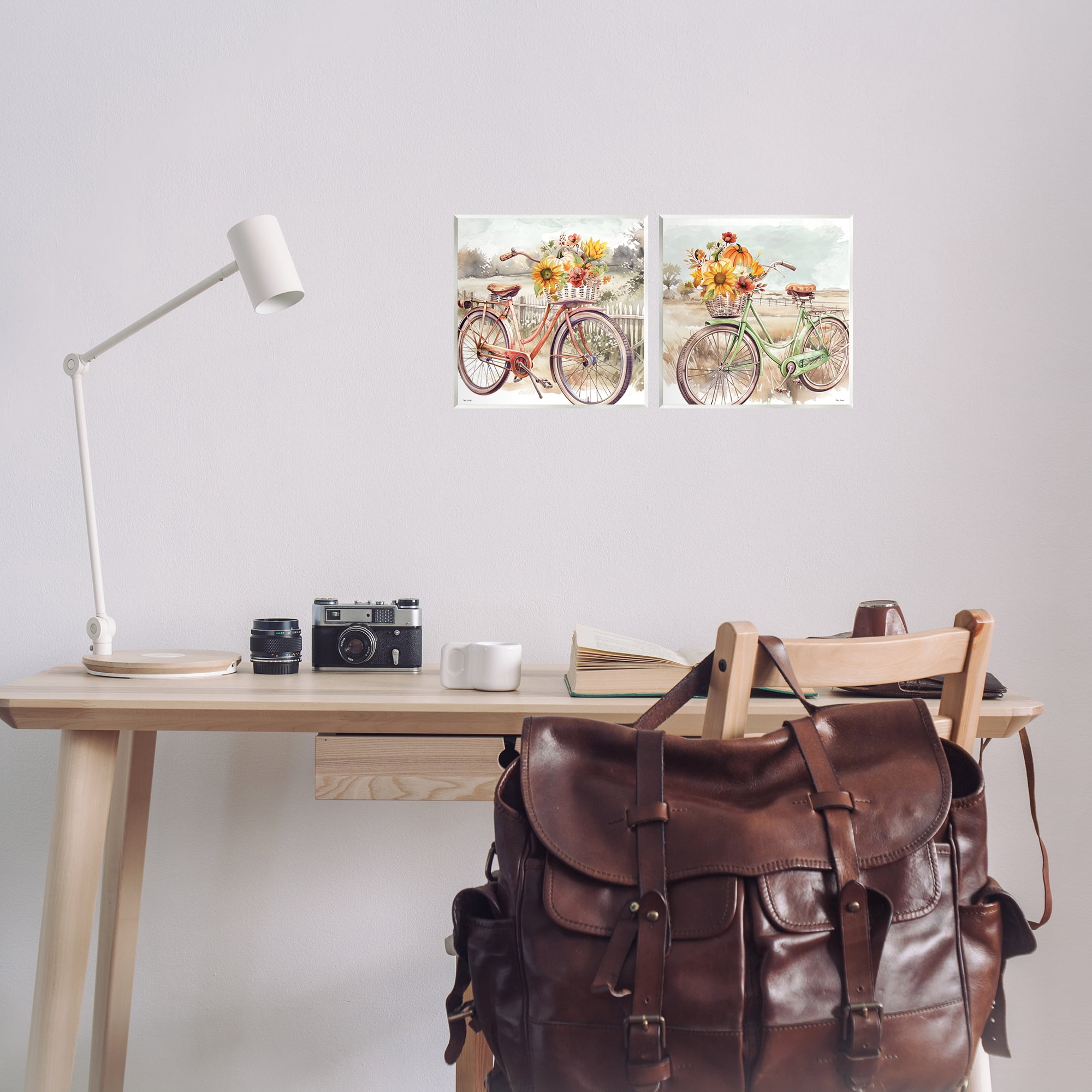 Stupell Industries Rustic Autumnal Bicycles Transportation Painting Unframed Art Prints Wall Art, 12 x 12, Set of 2