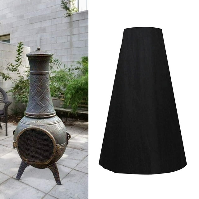 Waterproof Chiminea Cover, 210D Oxford Cloth Material Chiminea Defender Dust Prevention Fits Most Fire Pits Easy to Use Chiminea Fire Pit Cover for Gardens Balconies
