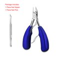 thumbnail image 4 of Jumpingount Alicates para uñas, removedor de piel muerta, alicates para pedicura y cutículas de uñas, tijeras de corte de acero inoxidable Juegos de manicura Azul, 4 of 6