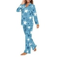 thumbnail image 5 of DISNIMO Sea Turtle Starfish Printed Women's 2 Piece Lounge Sets Long Sleeve Sleepwear with Matching Long Pants Soft V Neck Pajama Set Button Up Nightwear with Pockets, L, 5 of 7