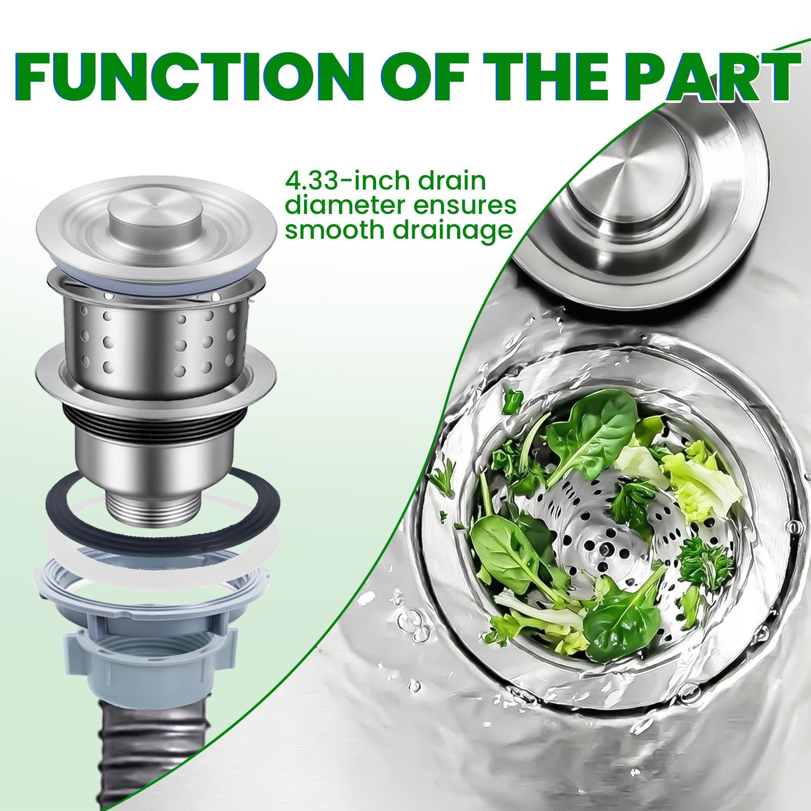 27 Inch Stainless Steel Freestanding Single Bowl, Kitchen Utility Sink Washing Hand Basin Utility Sink Laundry Sink Cleaning Sink with 360°Rotate Faucet for Kitchen, Outdoor & Restaurant