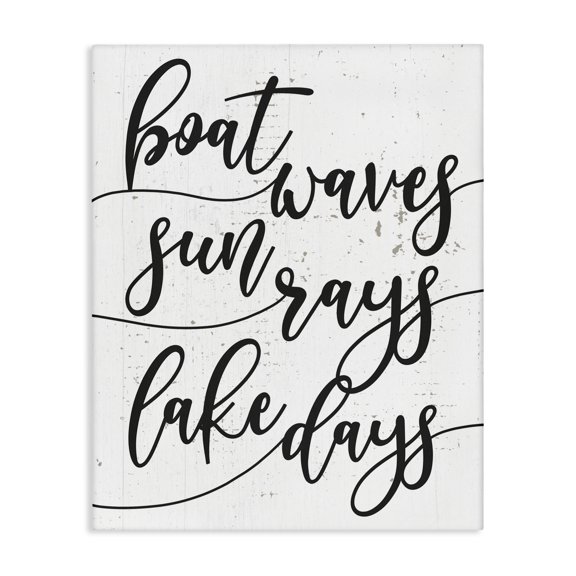Stupell Industries Coastal Boat Waves Sun Rays Lake Days Phrase Canvas Art, 16 x 20, by Lil' Rue