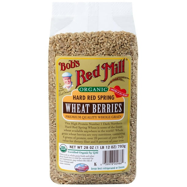 Bob's Red Mill, Organic Hard Red Spring Wheat Berries, 28 oz (pack of 6