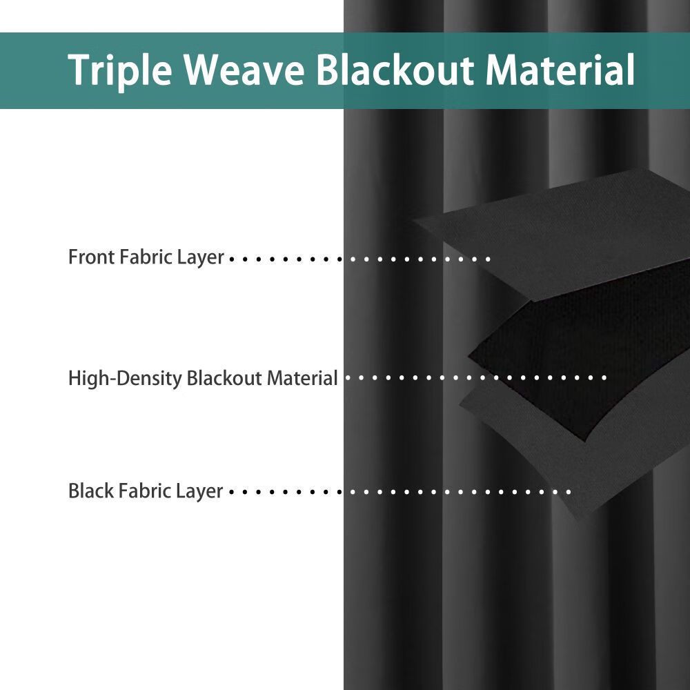 LUSHVIDA Room Divider Blackout Curtain Panel, Black photo 2