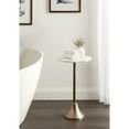 thumbnail image 2 of Kate and Laurel Sanzo Modern Round Side Table, 14 x 14 x 24, White Marble and Antique Brass, Decorative Circle End Table with Scalloped Marble Tabletop for Indoor Plant Stand or Bedroom Nightstand, 2 of 8