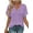 Purple, variant on Deep V Neck Womens Tops Curved Hem Shirts for Women Fashion Trendy Blouses Casual Loose Fit Tees Tops