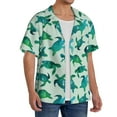 thumbnail image 2 of Goofa Green Sea Turtle Printed Men's Casual Short-sleeved Shirt,Lightweight Breathable Button-down,Summer Casual men's top,Versatile Fashion shirt-Medium, 2 of 7