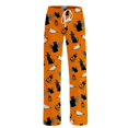 thumbnail image 5 of Orange Pajama Pants for Women Comfy Long Lounge Bottom,Drawstring Elastic Waist Sleep Pants with Pockets M, 5 of 5