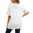 thumbnail image 3 of Camiseta Holgada de Algodón de Color Liso con Cuello Redondo y Aberturas Laterales, Color , Talla S, 3 of 6