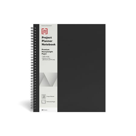 UPC: 0718103321327 | TRU RED Large Soft Cover Project Planner Notebook Blk TR54986