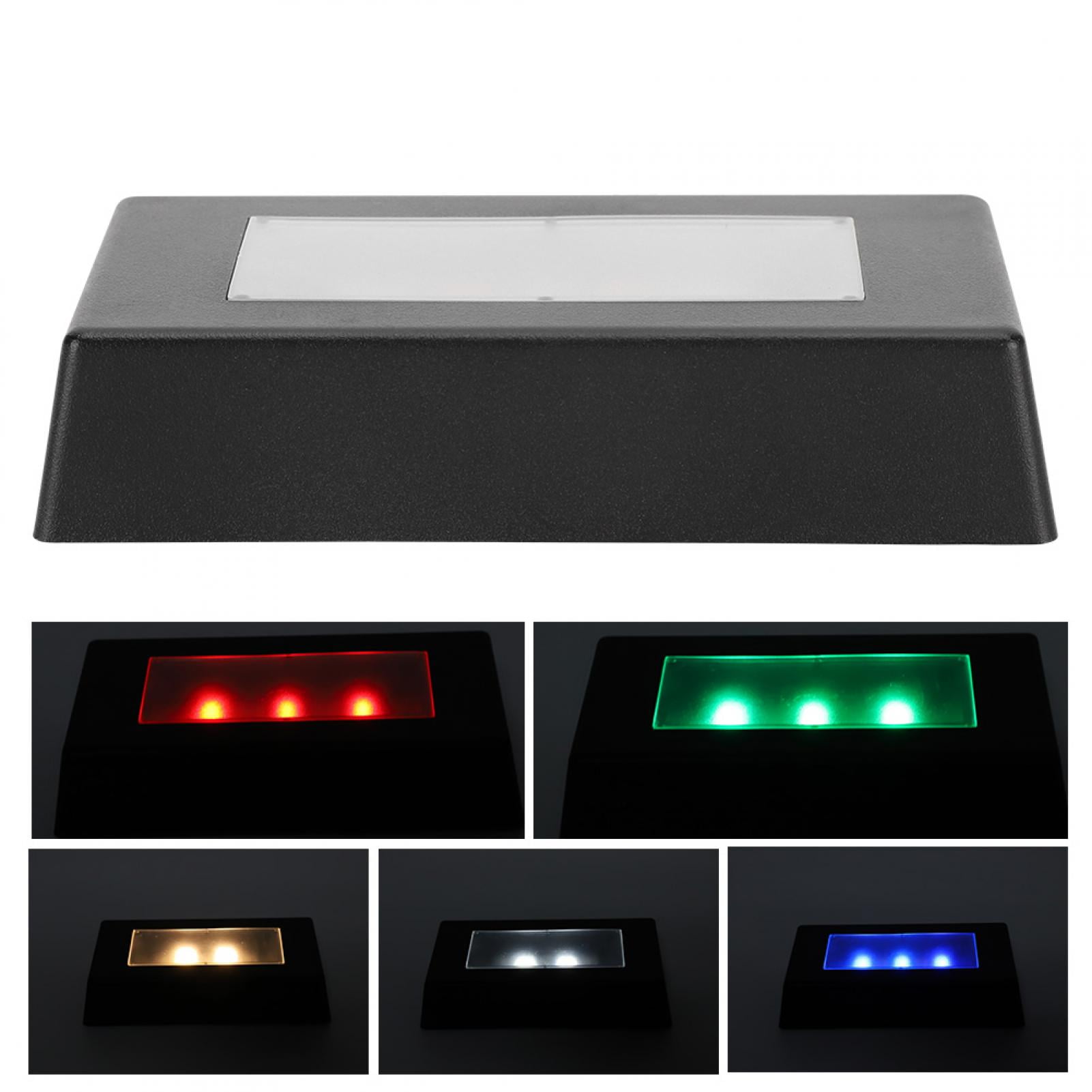 USB 3 Colors Adjustable Wooden LED Light Display Base for Jewelry Glass