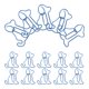 thumbnail image 1 of unbranded 50Ud Sujetapapeles Con De Cachorro Azul Para Organización De Documentos En Oficina, 1 of 7