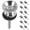 Argent, variante sur MasteelfCA 20 Ensembles de Queues de Guitare Électrique Acoustique avec Boucle en Métal et Vis de Joint