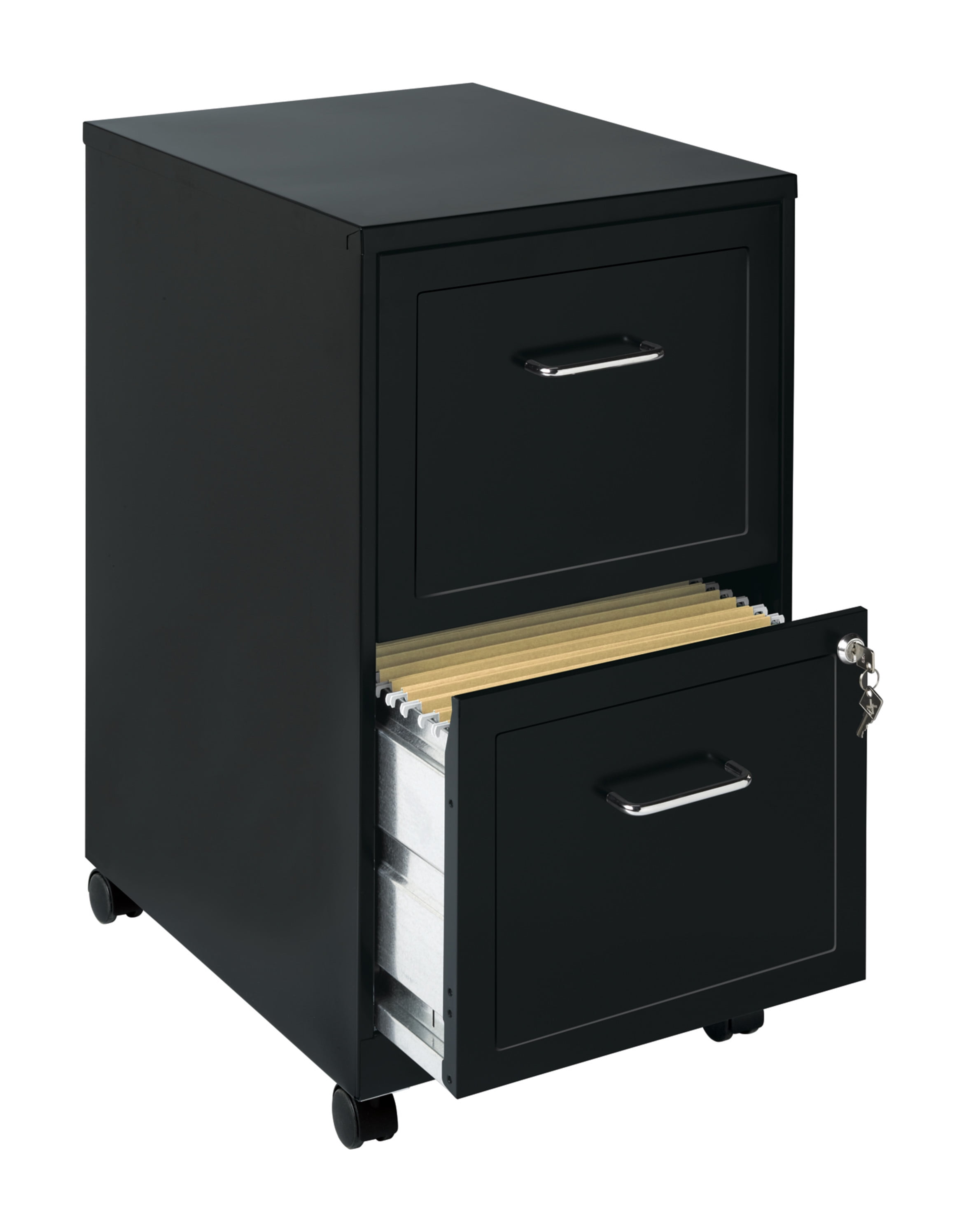 Lorell 18505 2-Drawer Mobile File Cabinet with Shelf 18-Inch 
