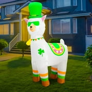 BESTPARTY 5ft Inflatable St. Patrick's Day Cute Sainte Alpaca Decoration, LED Blow Up Lighted Decor Indoor Outdoor Holiday Art Decor Decorations