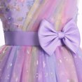 thumbnail image 5 of IBTOM CASTLE Girls Sparkly Flower Pageant Tulle Dress Sequin Floral Applique Fairy Tea Length Gown for Birthday Wedding Graduation Daddy Daughter Dance 9-10 Years Purple, 5 of 7