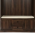 thumbnail image 4 of Hall Tree with Upholstered Bench and Coat Rack, Entryway Bench with 3 Hooks, 3 Open Shelves, 2 Drawers & Storage Cabinets, Mudroom Bench with Storage and Hooks for Foyer, Entry Way, Hallway (Tiger), 4 of 9