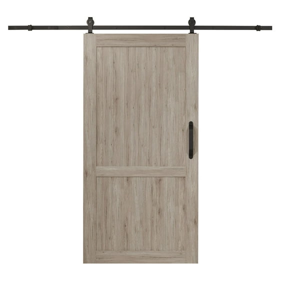 Spectrum Millbrooke PVC Barn Door H-Style Size 42"wide x 84"high - Kit *Requires Assembly* Driftwood Color