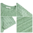 thumbnail image 6 of UVN Blouses for Women Short Sleeve Lace Tops Summer Casual Crewneck Pleated Shirts, 6 of 9