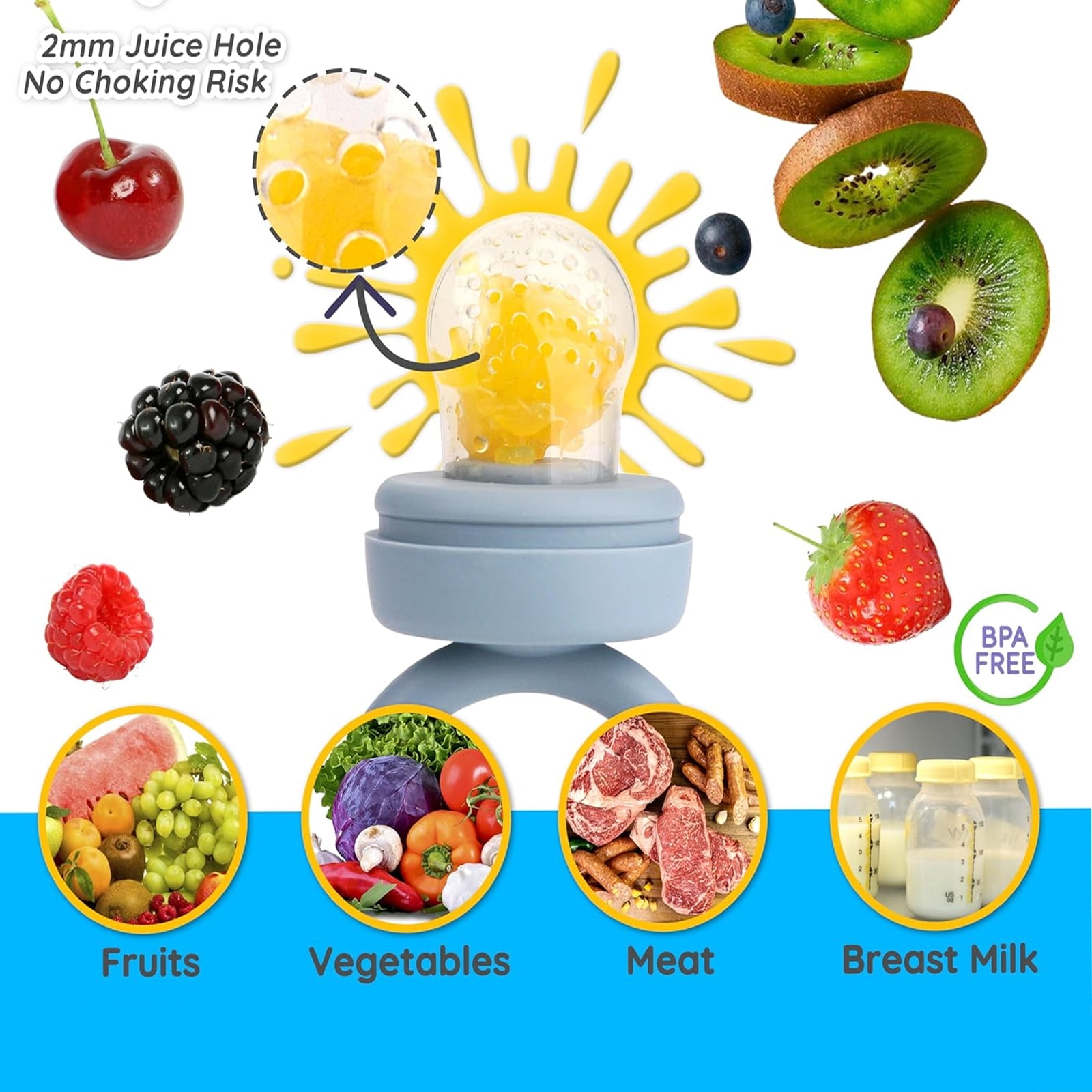 Breast Milk Popsicle Teether Silicone Baby Fruit Food Feeder