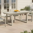 thumbnail image 3 of WestinTrends Paloma 68" Outdoor HDPE Modern Rectangular Patio Dining Table With Umbrella Hole, Sand, 3 of 10