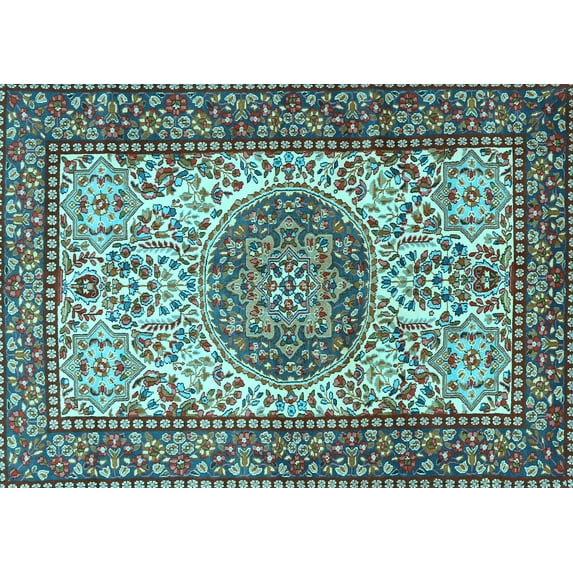 Ahgly Company Indoor Rectangle Persian Light Blue Traditional Area Rugs, 8' x 12'