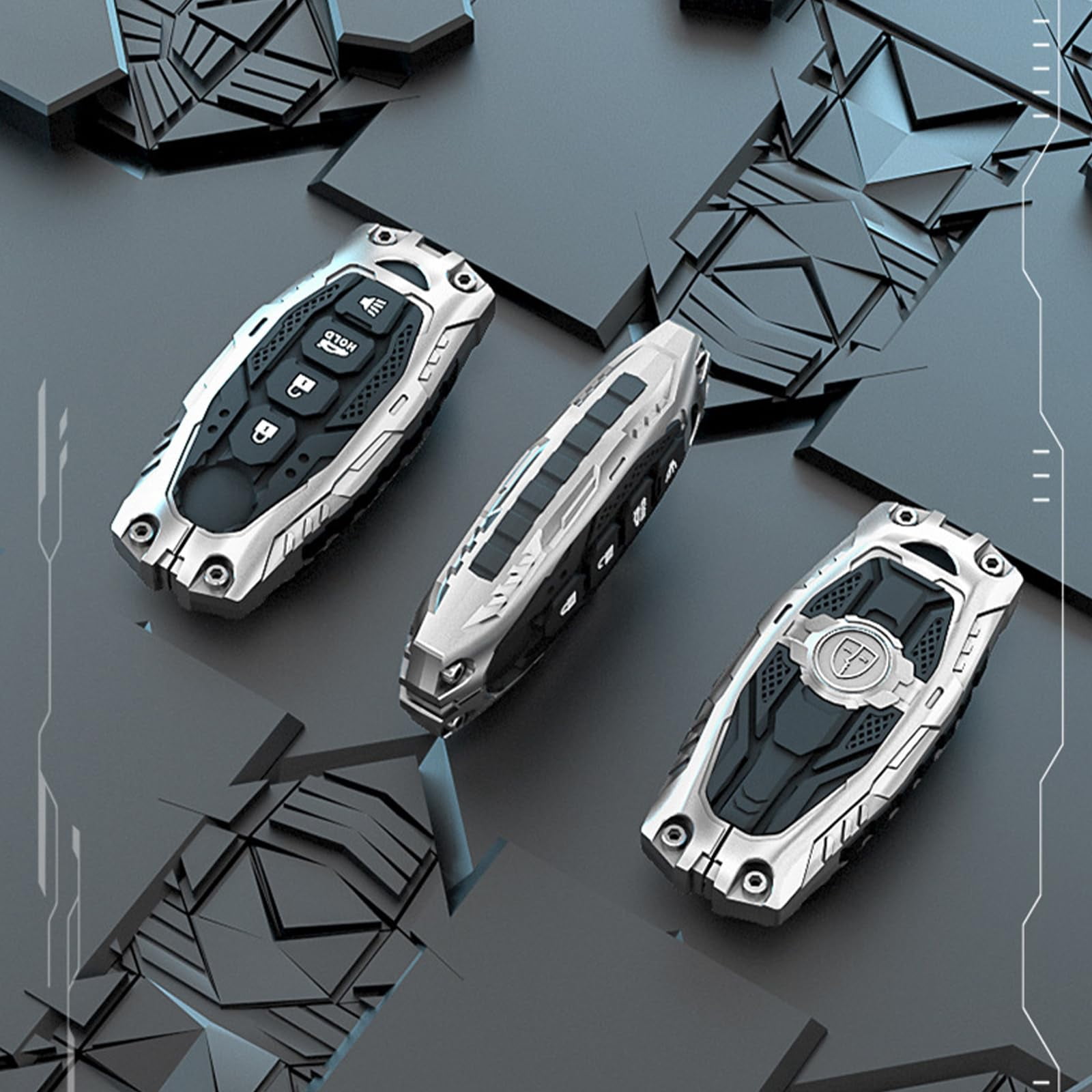 Zinc Alloy Metal Key Fob Case Cover Protector Shell Compatible with Nissan Altima Sentra Rogue Pathfinder Murano Armada Maxima Versa(4 Buttons