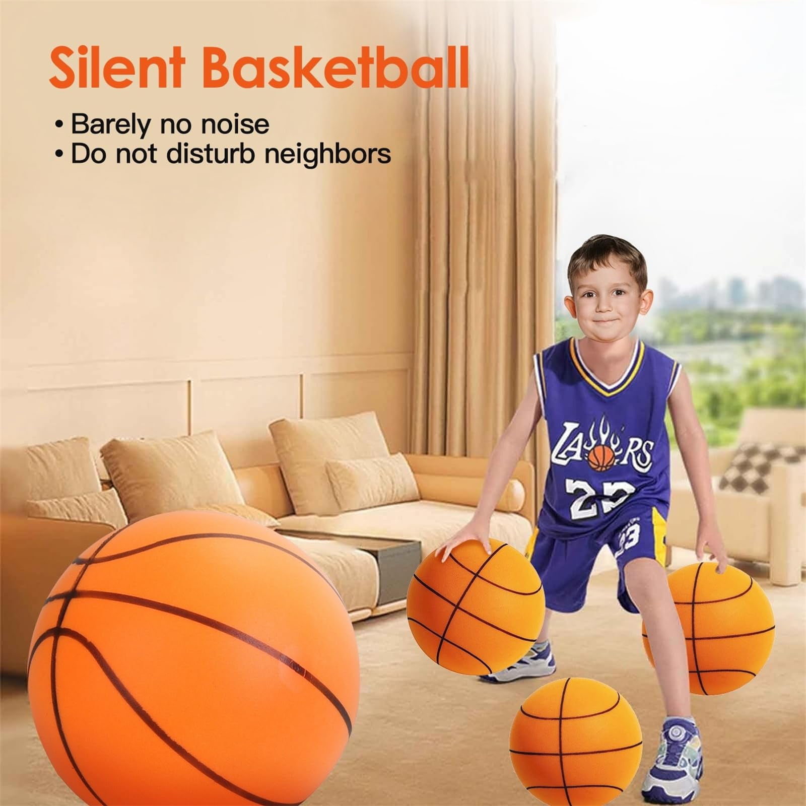Wall-Mounted Silent Basketball Hoop Set - Adjustable Height, Quiet Dribbling for Kids & Adults, All-Weather Home Gym