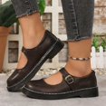 thumbnail image 2 of Women's Mary Jane Flat Shoes Comfort Platform Buckle Ankle Strap Flats Breathable Slip On Lightweight Office Work Shoes, 2 of 8