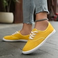 thumbnail image 5 of Women's Casual Low Top Sneakers Solid Color Breathable Lightweight Walking Shoes, 5 of 12