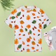 thumbnail image 4 of Autumn Harvest Maple Leaves Thanksgiving T Shirts Basic T-Shirt Short Sleeve Ladies Tee Shirt Summer Graphic Clothing, 4 of 6