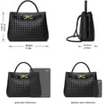 thumbnail image 4 of TOHIDAQU Woven Bag for Women Crossbody Handbag: Vegan Leather Small Tote Purse - Bowknot Satchel,Black, 4 of 7