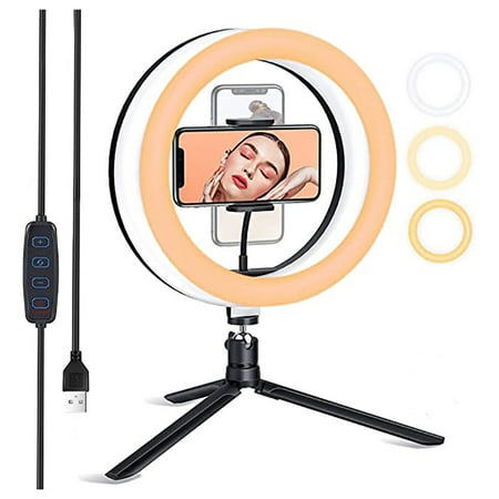 Image of Ykohkofe Live Led Ring Light 26cm/10.23in Live Small Desktop Phone Stand