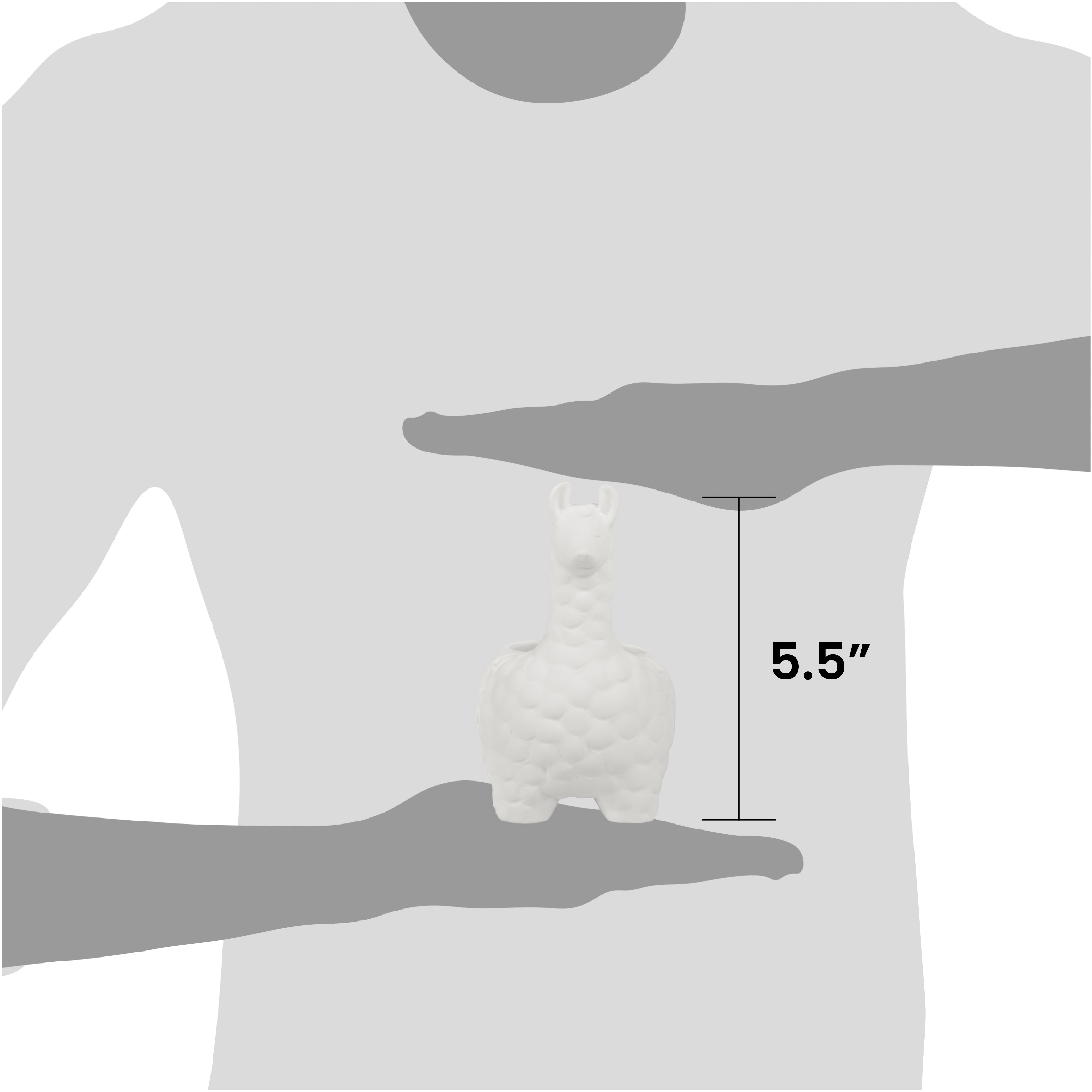 (3 pack) Hello Hobby Paintable Ceramic Llama Planter, White 5"