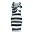 thumbnail image 4 of Daqian Maternity Dresses Women Mom Pregnant Nursing Baby Vest Striped Sleeveless Dress Clothes Plus Size Maternity Clothes on Navy M(M), 4 of 9