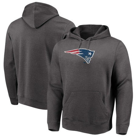 - New England Patriots Majestic Big & Tall Line of Scrimmage Pullover Hoodie - Heathered Charcoal