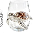 thumbnail image 5 of 3D Blue Ocean Series Stemless Wine Glass, Handcrafted Borosilicate Drinkware with Marine Animal Sculptures, 12 oz (Multiple Designs Available), 5 of 5