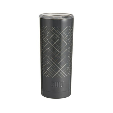Built 20-Ounce Double-Wall Stainless Steel Tumbler in Etched Gray Cross Hatch