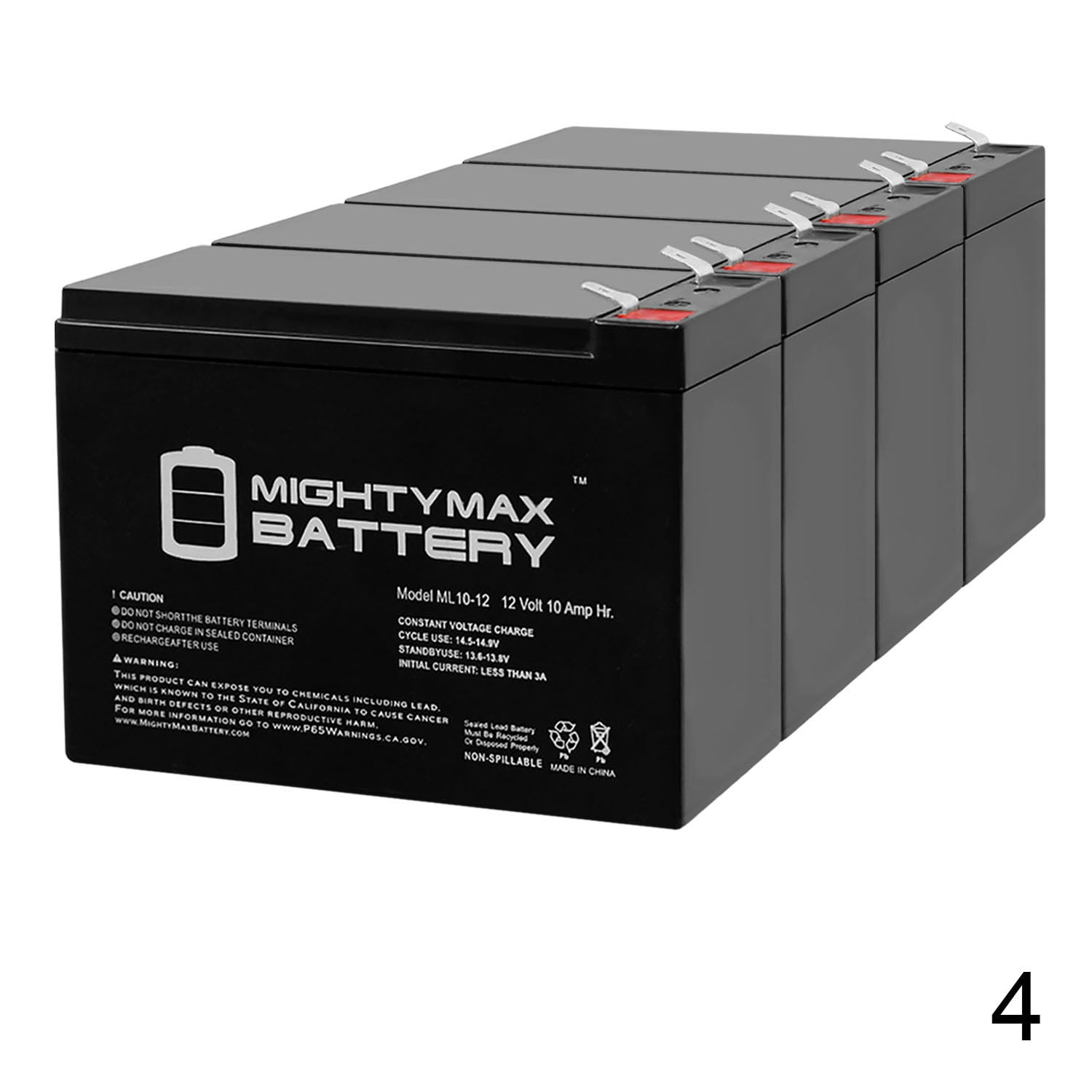 12V 10AH SLA Battery Replacement for Werker WKA1212F2 4 Pack