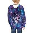 thumbnail image 2 of Uourmeti Galaxy Art Wolf Butterfly Boys Kids Sporty Zip Up Jacket Hooded Long Sleeve with Pockets Athletic Top for Gym Size 8-10, 2 of 7