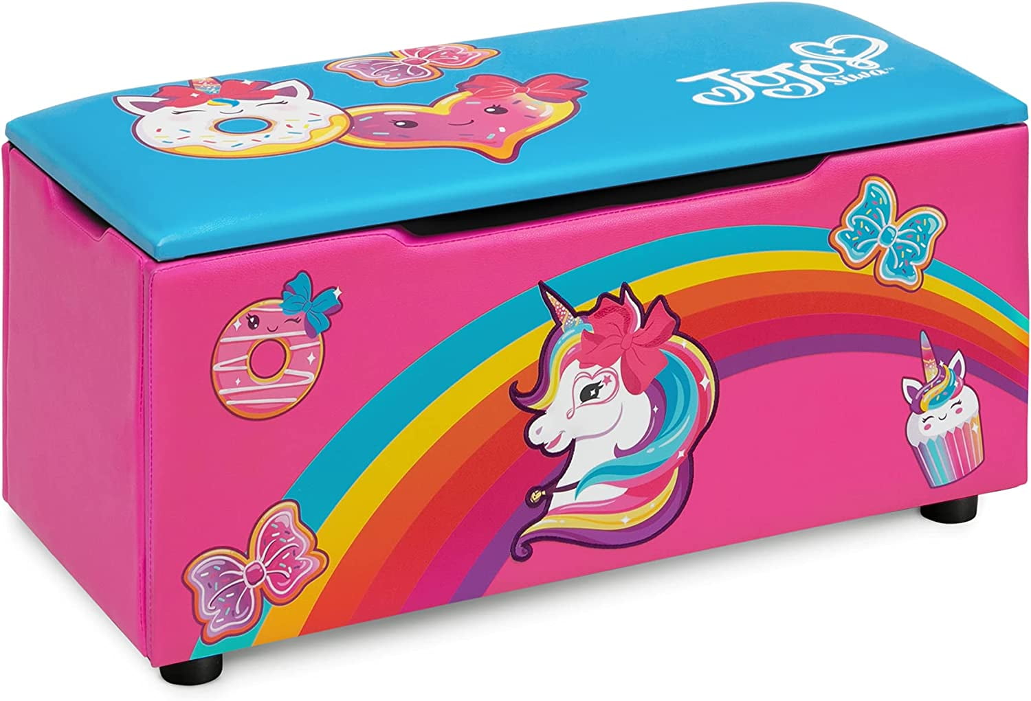 Children JoJo Siwa Upholstered Toy Storage Bench for Kids Perfect for