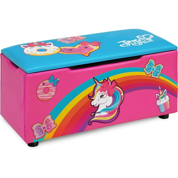 Children JoJo Siwa Upholstered Toy Storage Bench for Kids Perfect for
