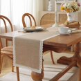 thumbnail image 5 of Table Runner,Table Flag Festival Natural Linen Weaving Solid Color Long Tablecloths Dust-Proof Foyer Chest Cover Handkerchief 11.81x47.24 inch for Party Wedding Restaurant Home Decoration, 5 of 7