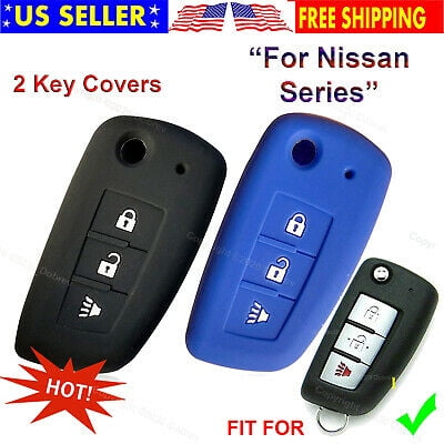 2pcs 3B Silicone Case Skin Protector Remote Fob Cover for Nissan Rogue Fold Key