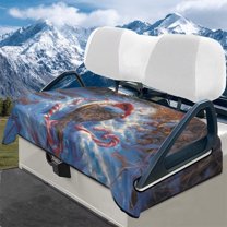 Yuyamidu Christmas Golf Cart Seat Covers Xmas Cat Thick Golf Cart Seat Towel Blanket, Fit for Club Car and More 2 Person Seat Golf Cart