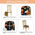 thumbnail image 4 of Floral Pattern Seat Covers for Dining Room Chairs Set Of 6,Stretch Printed Washable Chair Seat Cover with Elastic Ties and Button,Removable Waterproof Couch Cushion Covers, 4 of 6