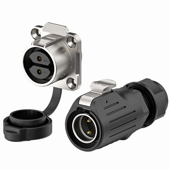 LP20 Industrial Aviation 2pin Panel Mount Female Socket Male Plug Welding Cable Wire Electrical Power Connector Set